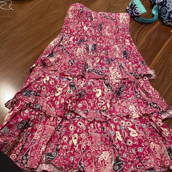 Isabel Marant Etoile / Cencia tiered printed fuschia Midi Skirt 34 XS - Picture 8 of 9